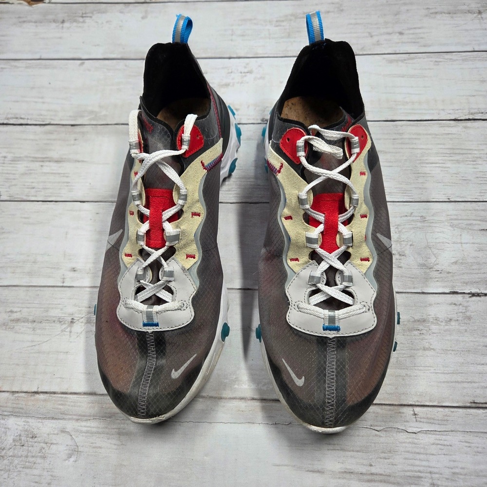 Nike React Element 87 Solar Red Running Shoes Mens 10.5 Anthracite AQ1090-003